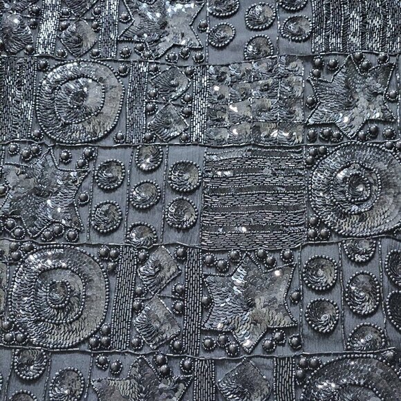 Joan Leslie Talbots Jacket Womens L Petite Black Top Sequins Beads Silk LS Vtg - Picture 15 of 16